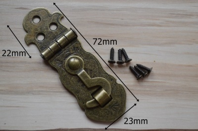 Long Embossed Bronze Finish Box Hasp