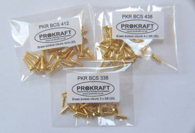 Brass Countersunk Head Screws (packs of 30 screws)