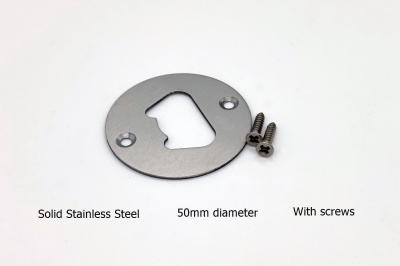 Stainless steel disc bottle opener kit
