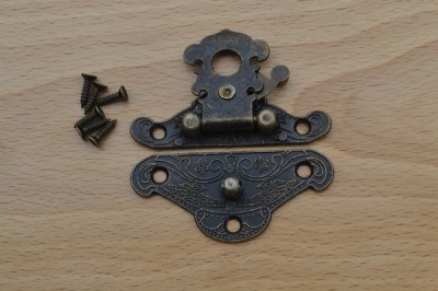 Antique Bronze Box Hasp