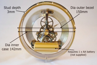 Skeleton Clock Insert 150mm Outer Bezel