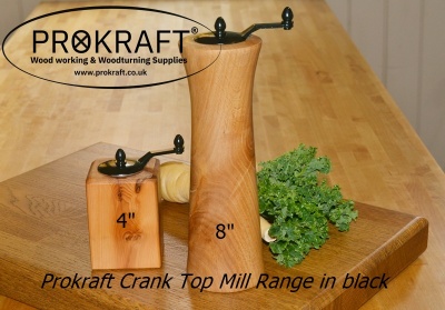 Crank Top Grinder / Mill Kit Easy-Fit BLACK - prokraft