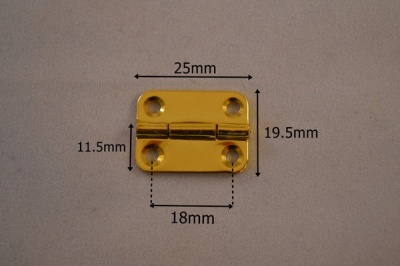 Gold Plated Chamfer Corner Hinges (pairs)