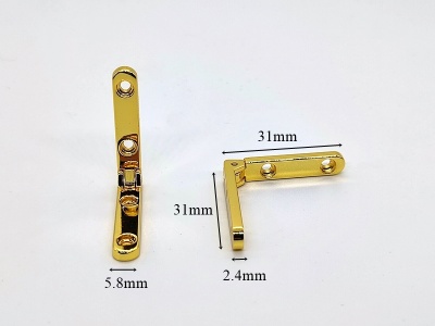 Standard Side Rail Hinges (pair) in Gold Plating