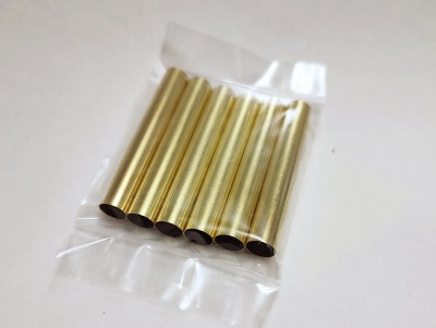 Brass pen tube - 6 pack 49 x 7.75mm