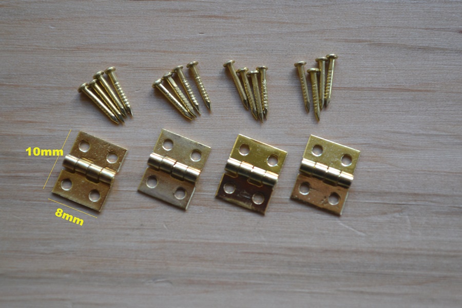 Tiny Brass Plated Hinges - pack of 4 - prokraft