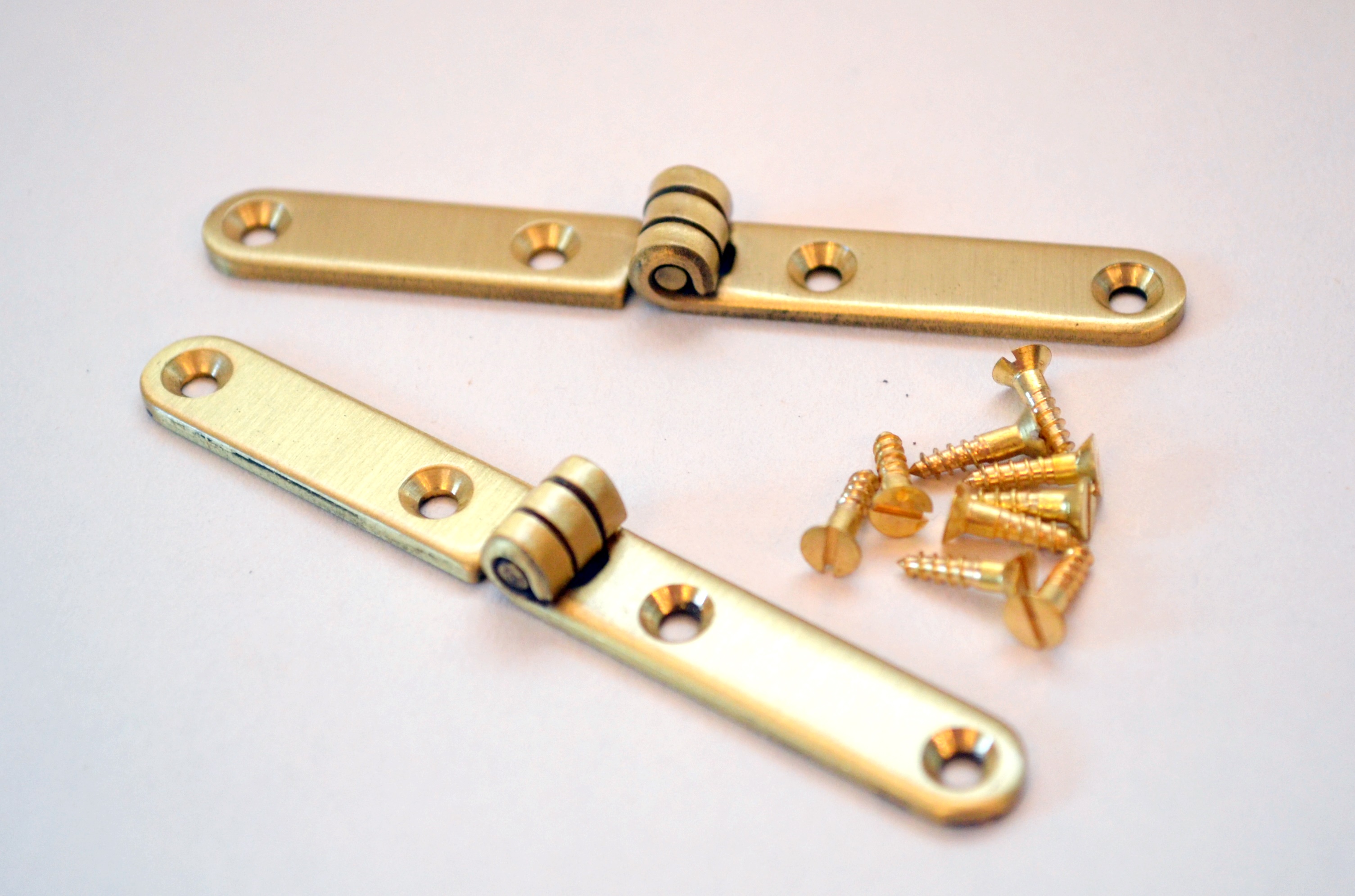 Solid Brass Strap Hinges / Writing Slope Hinges (pair) - prokraft