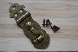 Long Embossed Bronze Finish Box Hasp