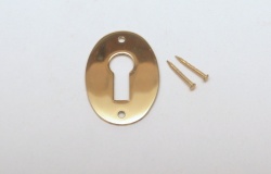 Oval Lock Escutcheon Solid Brass